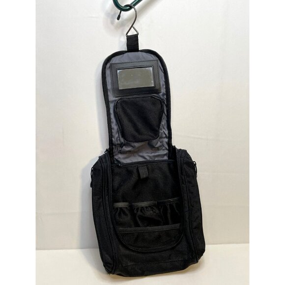 24 Hour Fitness Gym travel bathroom case bag 11" x 9" mirror hook black - Picture 3 of 13